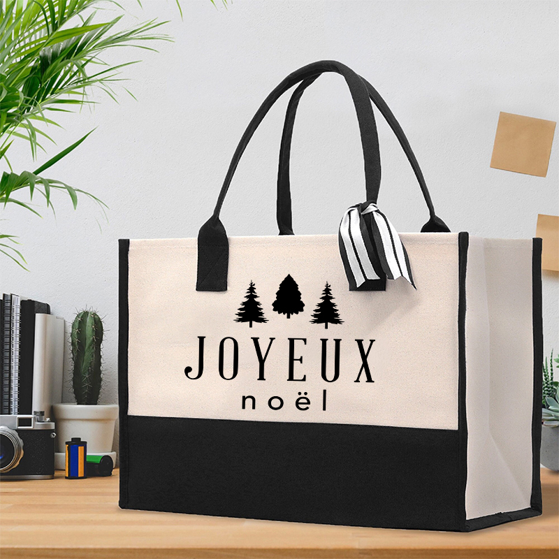 Joyeux Noël Christmas French Teacher Cotton Tote Bag