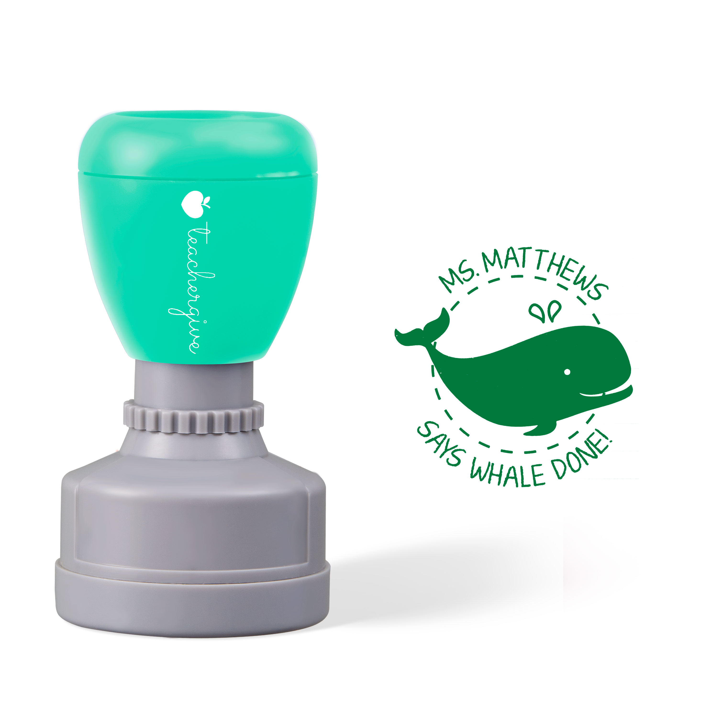 Personalized Whale Done Teacher Stamp