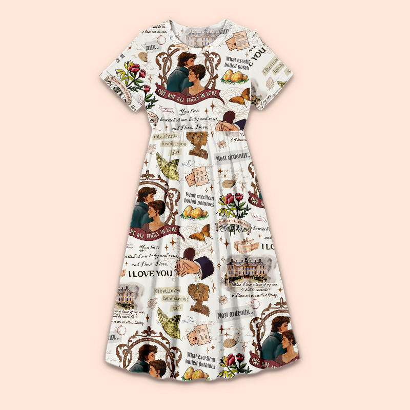 We Are All Fools In Love Teacher Printed One Piece Dress