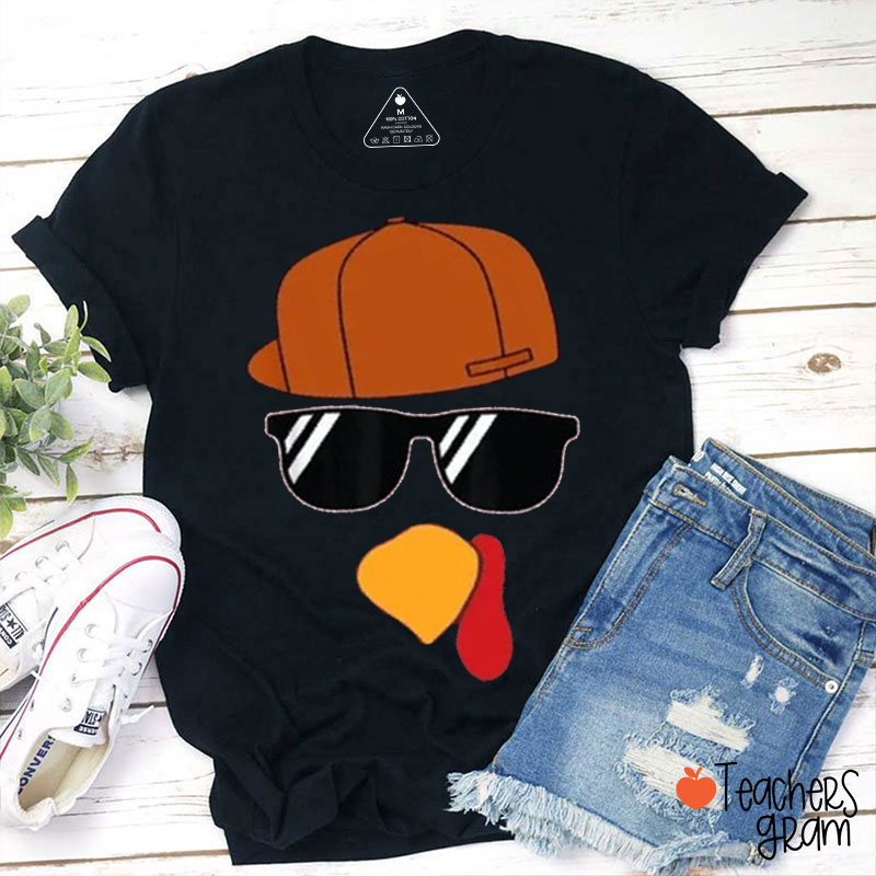 Personalized Funny Turkey Face Teacher T-Shirt