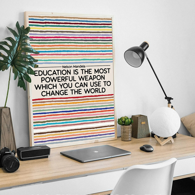 Nelson Mandela Inspirational Quotes Teacher Wall Art