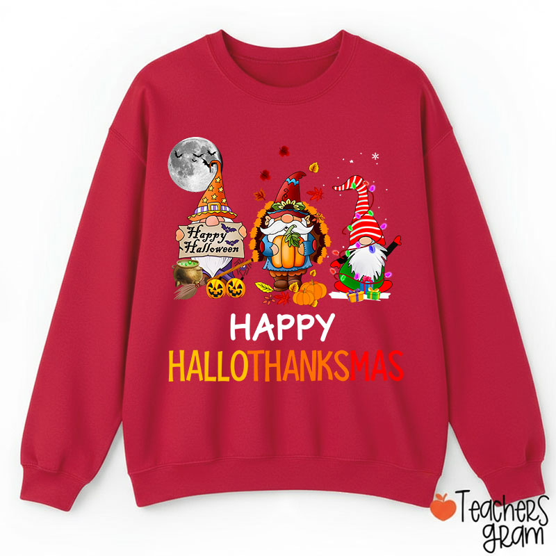Happy Hallothanksmas Teacher Sweatshirt
