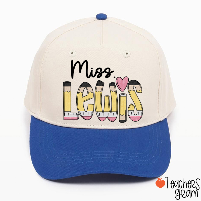 Personalized Pencil Name Teacher Baseball Cap