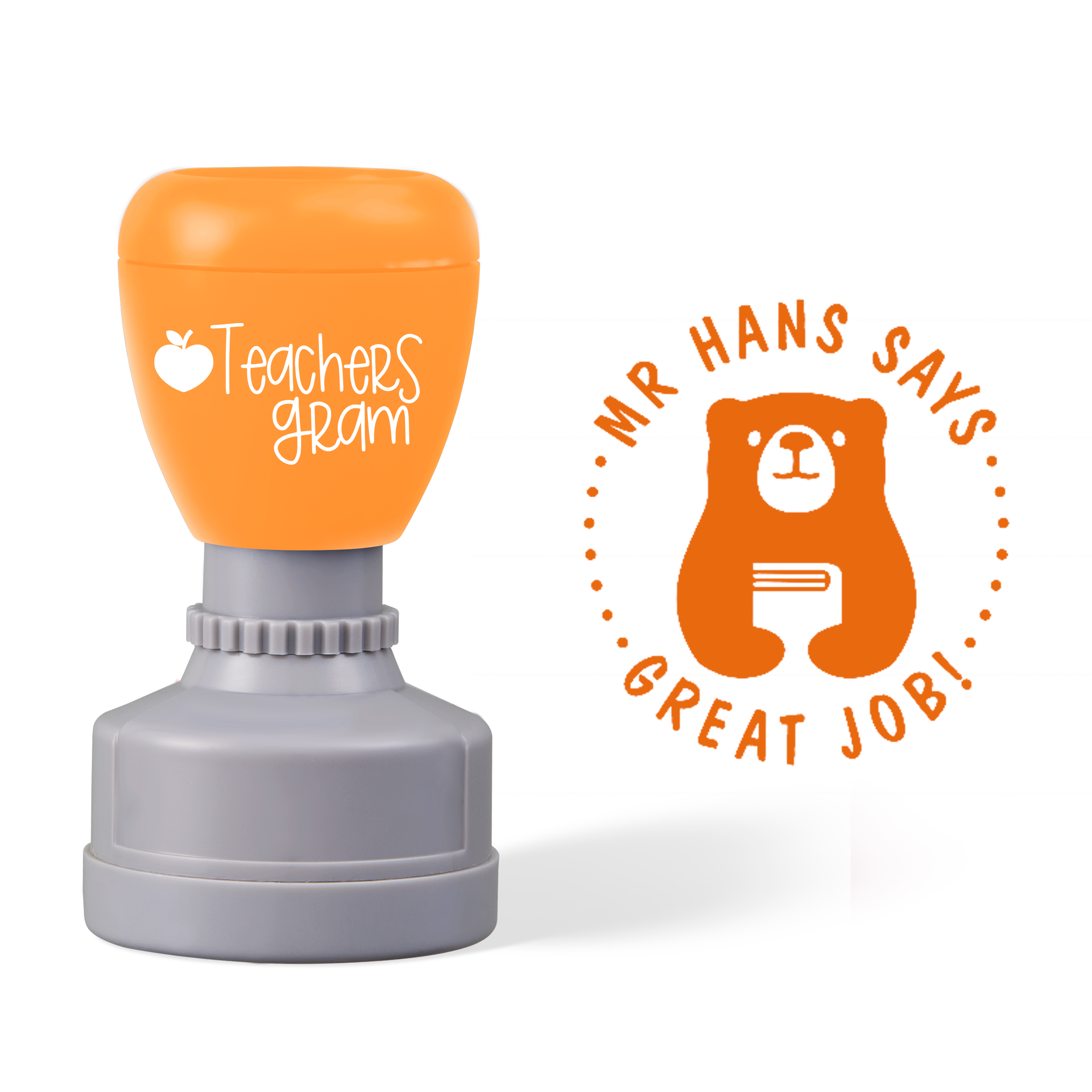 Personalized Name Great Job Bear Teacher Stamp