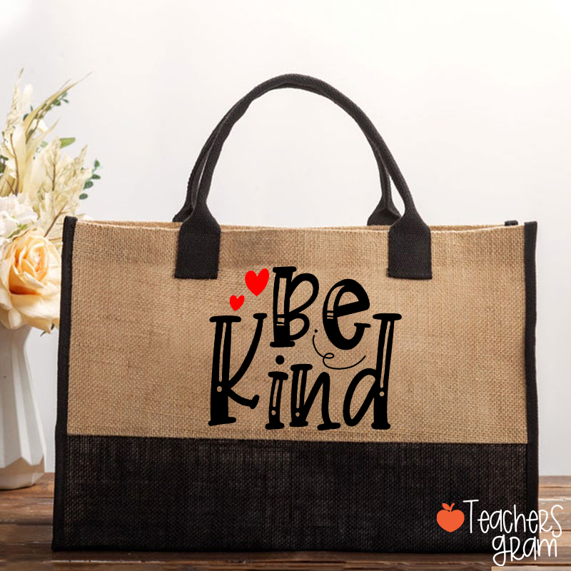 Be Kind Red Heart Teacher Cotton Tote Bag