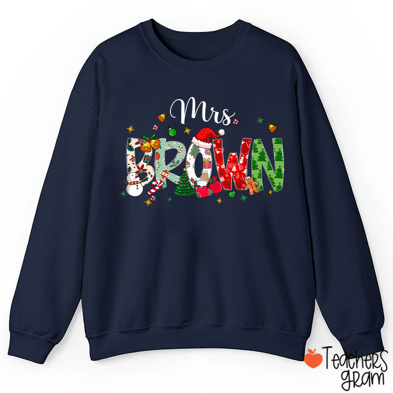 Personalized Name Christmas Atmosphere Teacher Sweatshirt