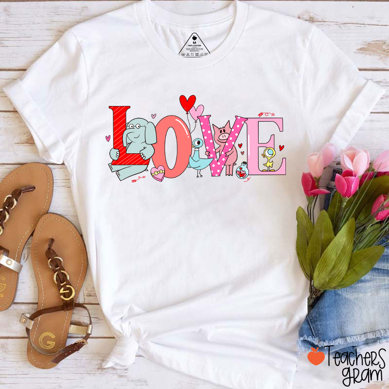 Love Elephants And Friends Teacher T-Shirt
