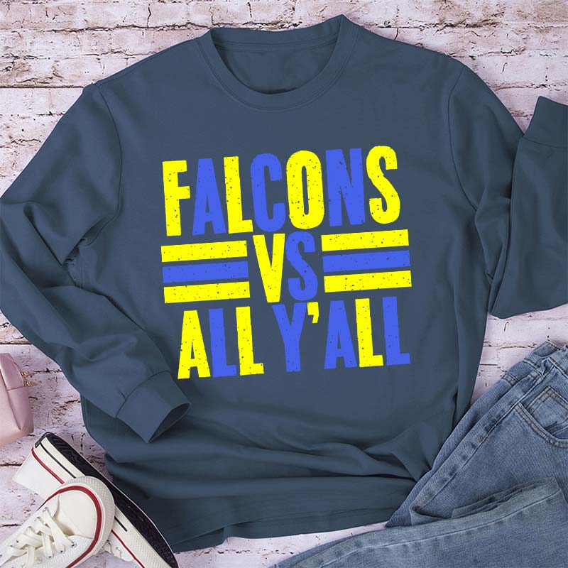 Personalized Mascot All Y'all School Spirit Teacher Long Sleeve T-Shirt