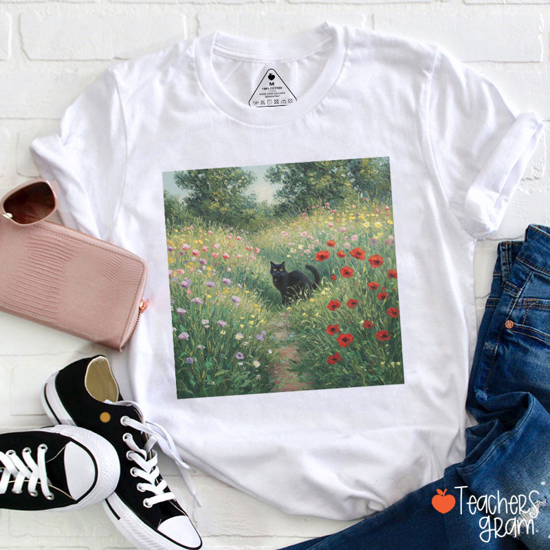 Monet Cat Teacher T-Shirt