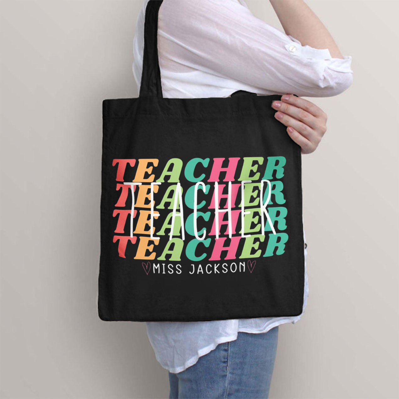 Personalized Teacher Name Teacher Tote Bag