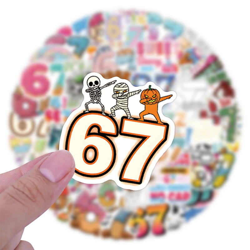 50 PCS Trendy Six Seven Meme Christmas Teacher Stickers