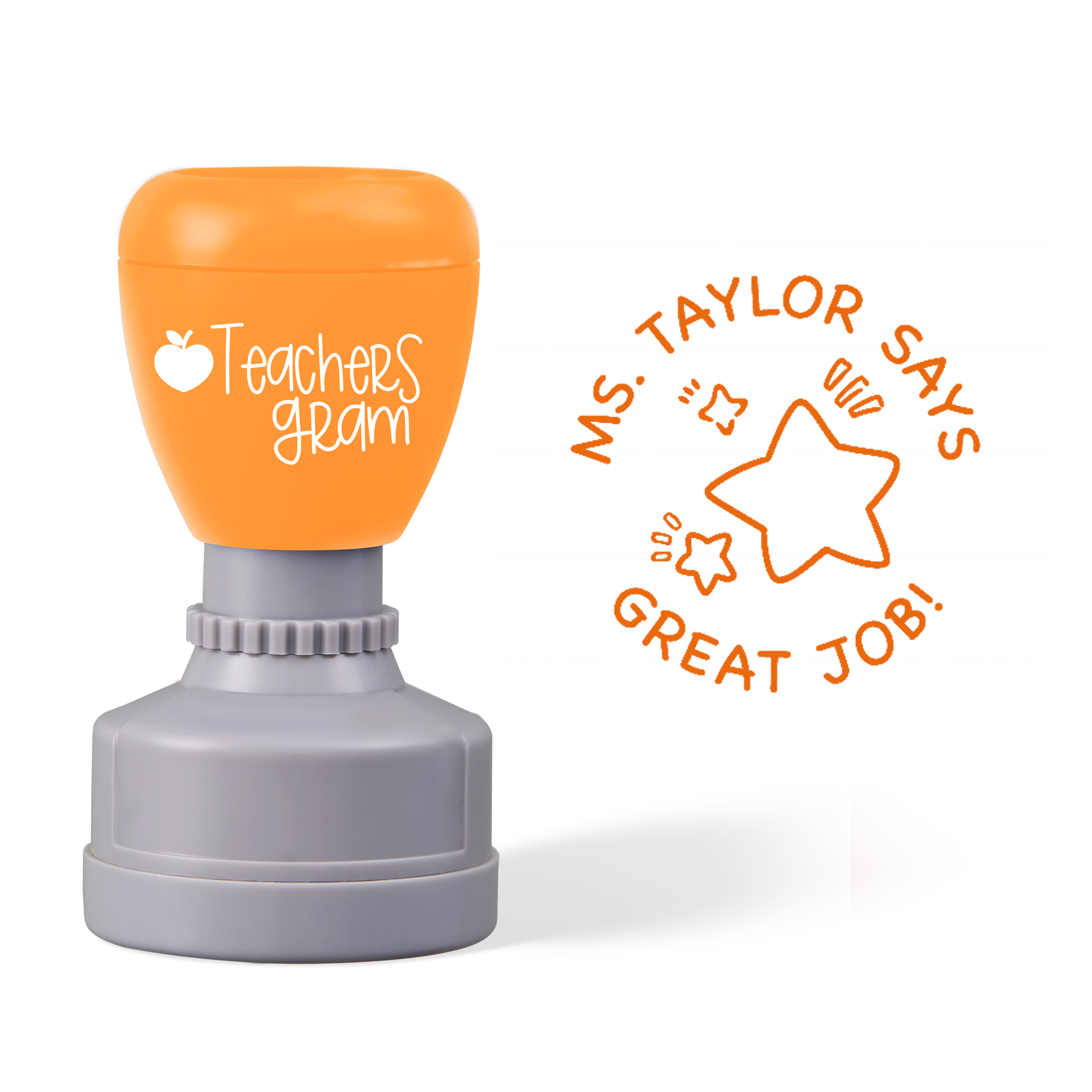 Personalized Name Great Job Star Teacher Stamp