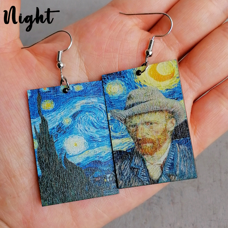 Artist Oil Painting Teacher Wooden Earrings