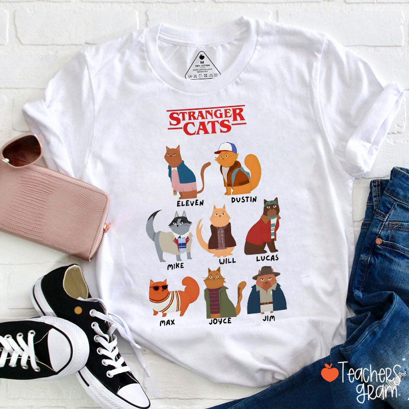 Cats Gift Stranger Teacher T-Shirt