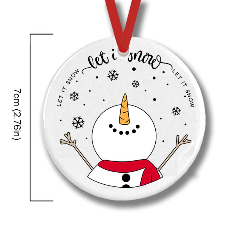 Let It Snow Teacher Ceramic Christmas Ornament