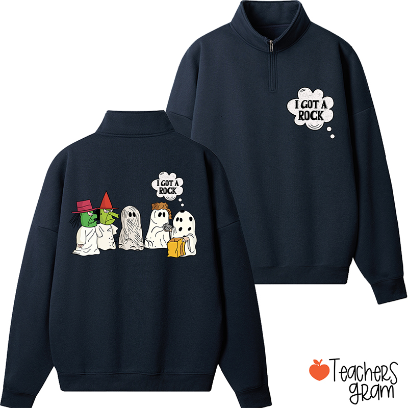 Halloween Cartoon Characters Funny Teacher Quarter Zip Sweatshirt