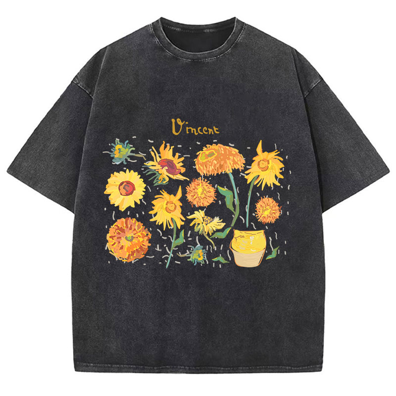 Vincent Sunflower Teacher Washed T-Shirt