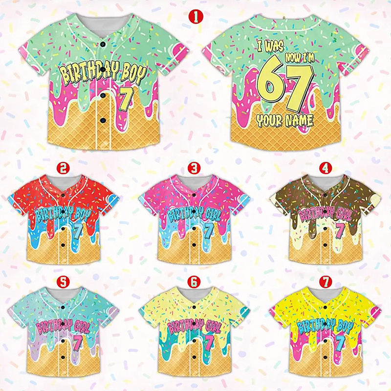 Personalized Meme 67 Six Seven Donut Dripping Birthday Class Baseball Jersey