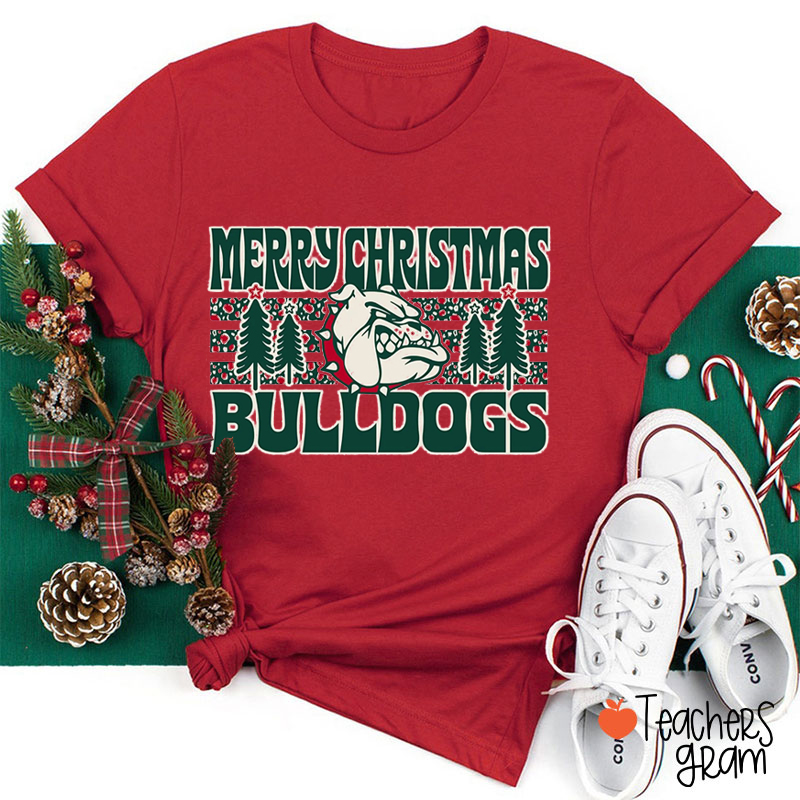 Personalized Mascot Christmas School Spirit Teacher T-Shirt