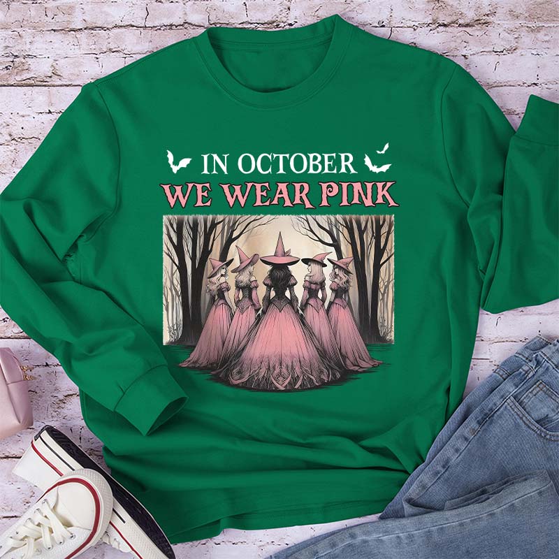 October Pink Witches Teacher Long Sleeve T-Shirt