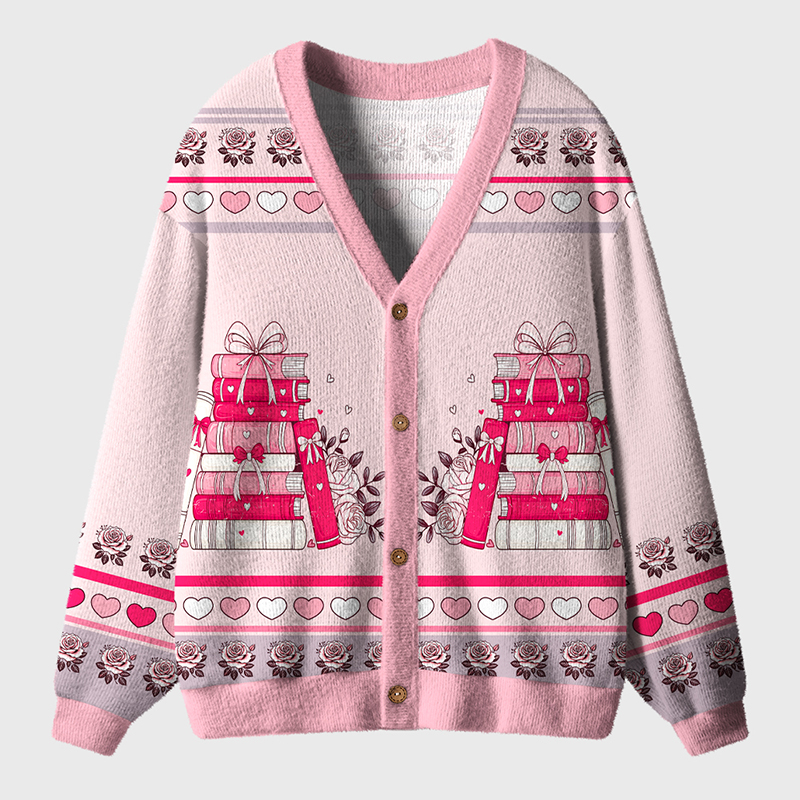 Books Are My Love Language Teacher Ugly Cardigan Sweaters