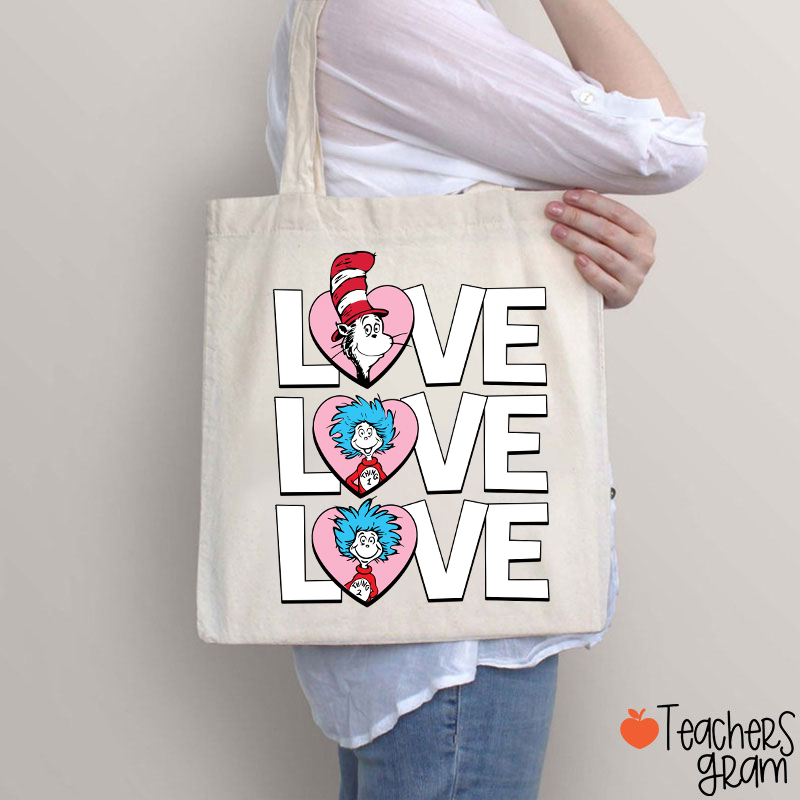 Valentine's Day With Cat And Things Teacher Tote Bag