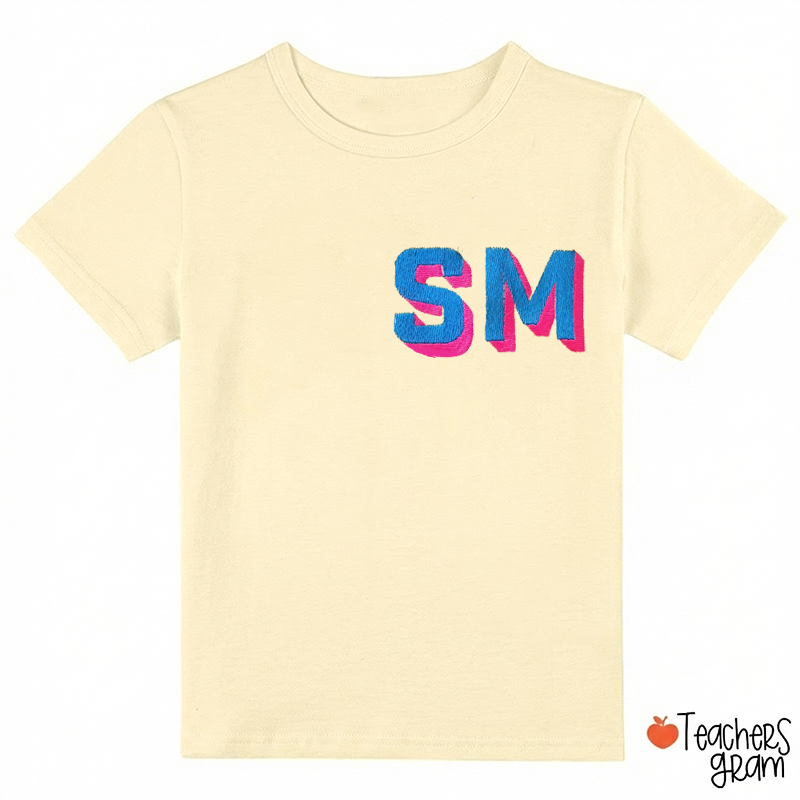 Personalized Youth Neon Embroidered Monogram Class T-Shirt
