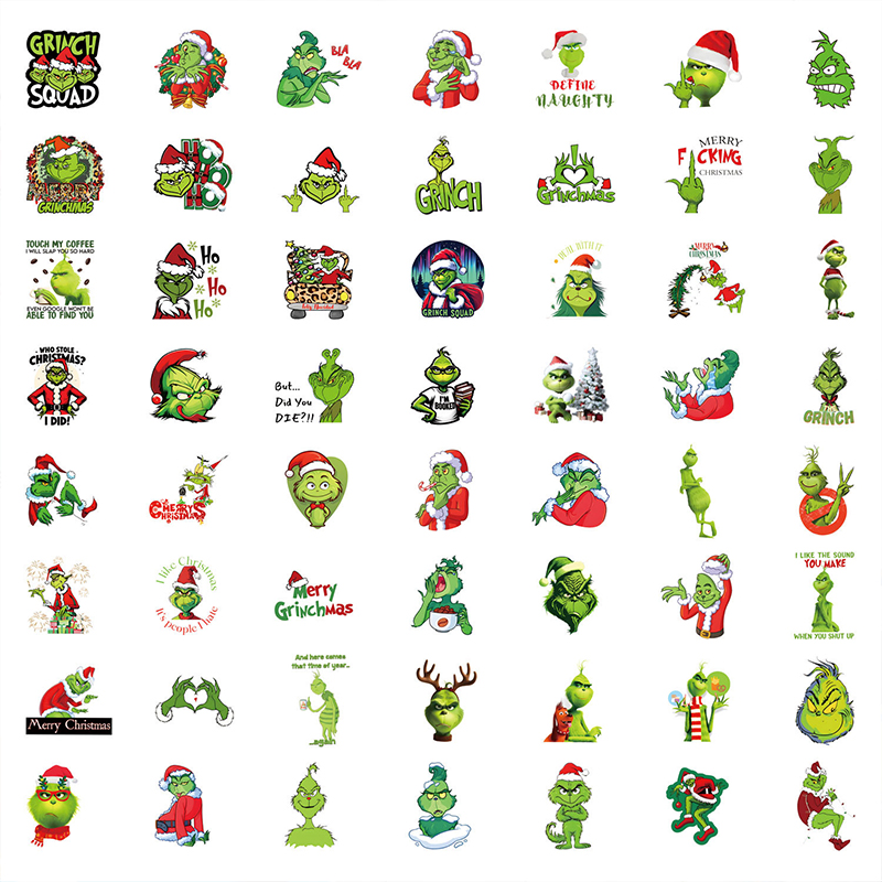 50 PCS Green Guy Christmas Teacher Stickers