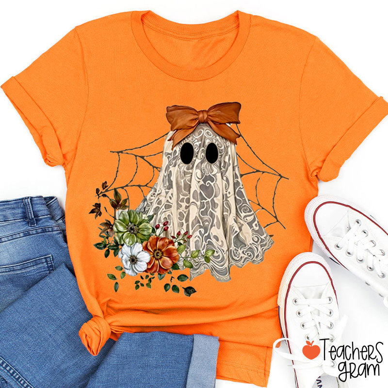 Halloween Lace Ghost Teacher T-Shirt