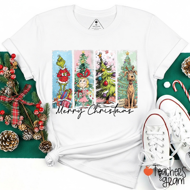 Green Guy Christmas Movie Teacher T-Shirt