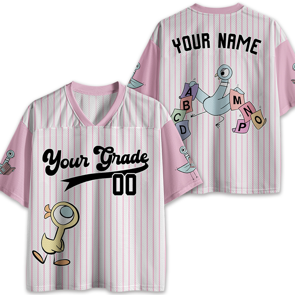 Personalized Grade And Name Cute Pigeon Teacher Mesh Jersey