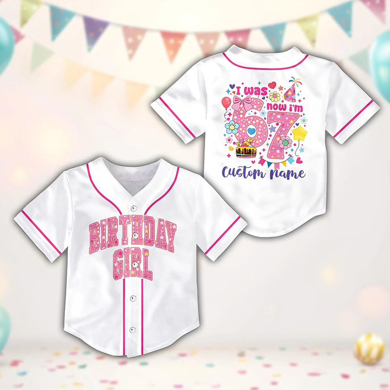 Personalized Meme 67 Six Seven Birthday Class Baseball Jersey