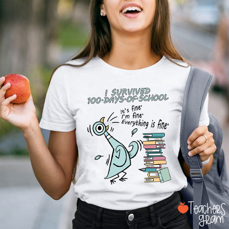 I Survived 100 Days Of School Teacher T-Shirt