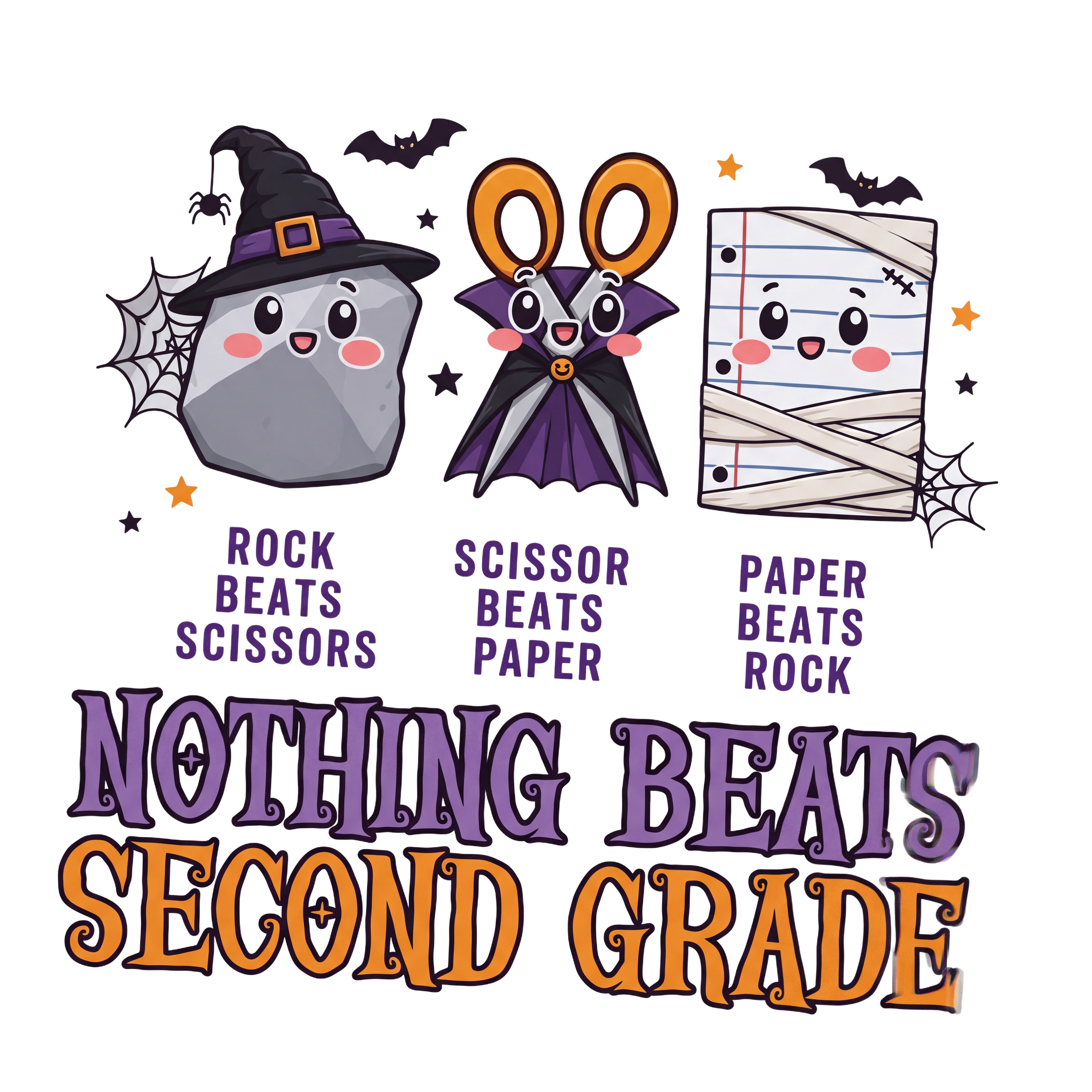 Personalized Spooky School Rock Paper Scissors Teacher T-Shirt