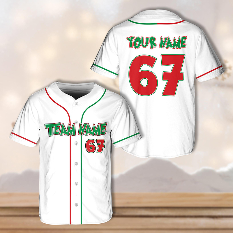 Personalized Name Six Seven Meme Christmas Teacher Baseball Jersey