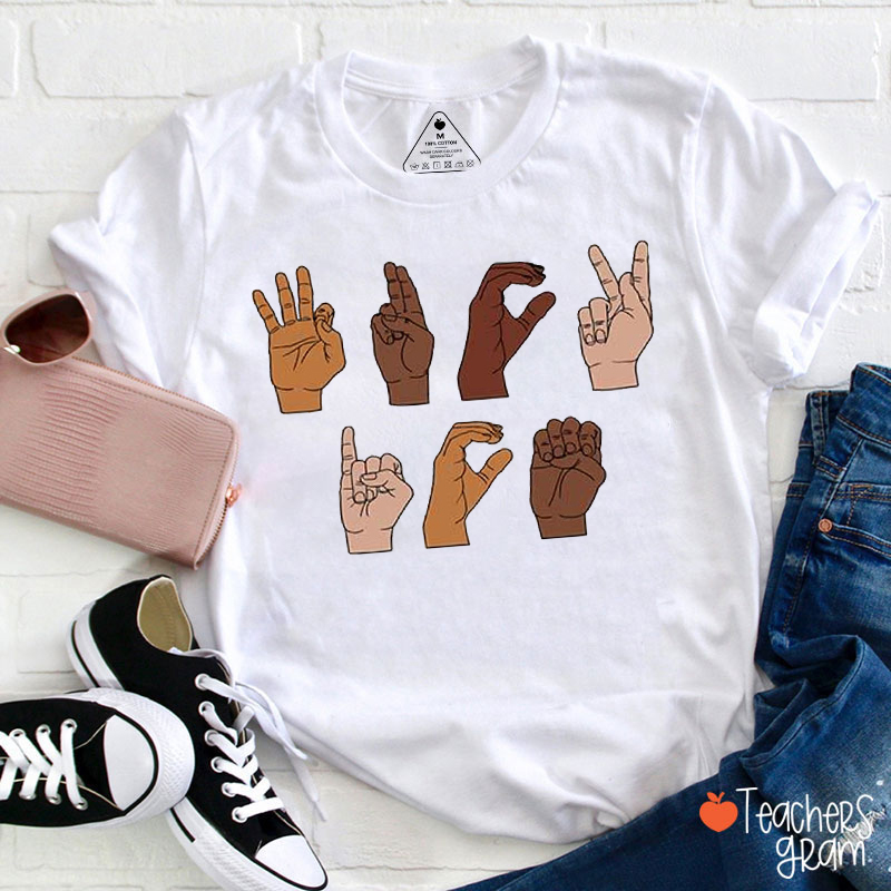 Fuck ICE Hand Sign Language Teacher T-Shirt