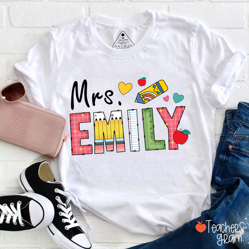 Personalized Name Back To School Teacher T-Shirt