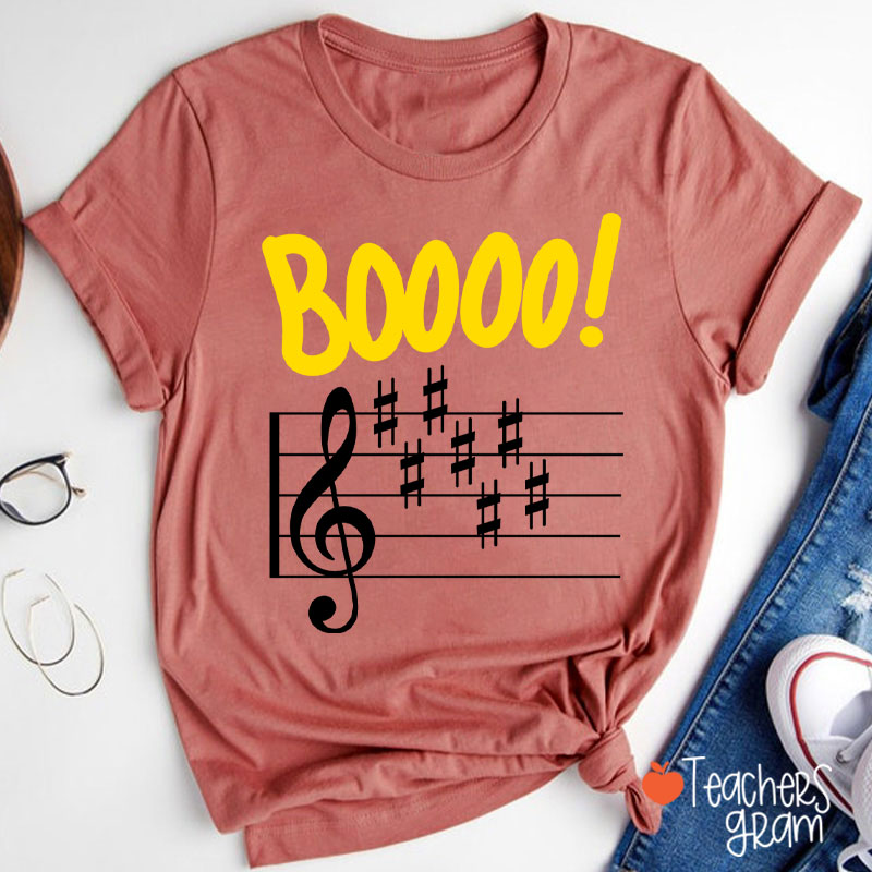 Boo Music Score Teacher T-Shirt