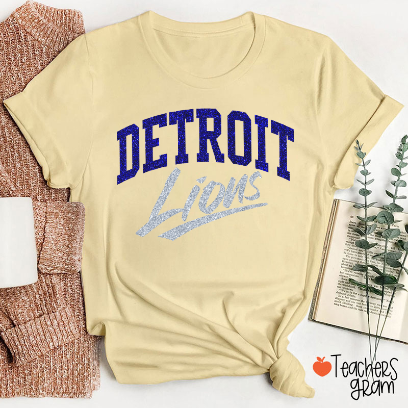 Personalized Mascot Retro Glitter Sport Fan Teacher T‑Shirt