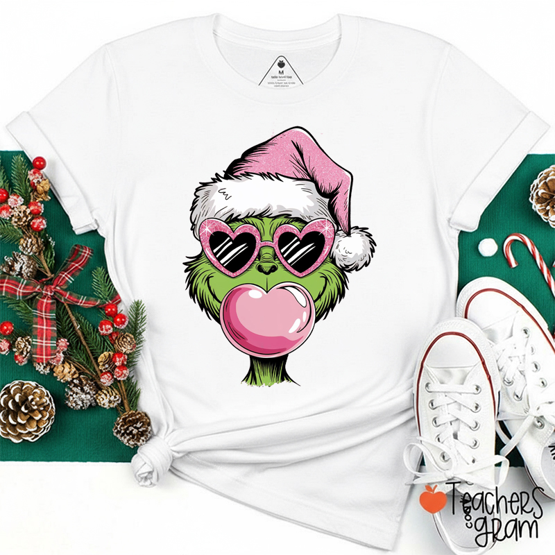 Green Guy Blowing Bubbles Teacher T-Shirt