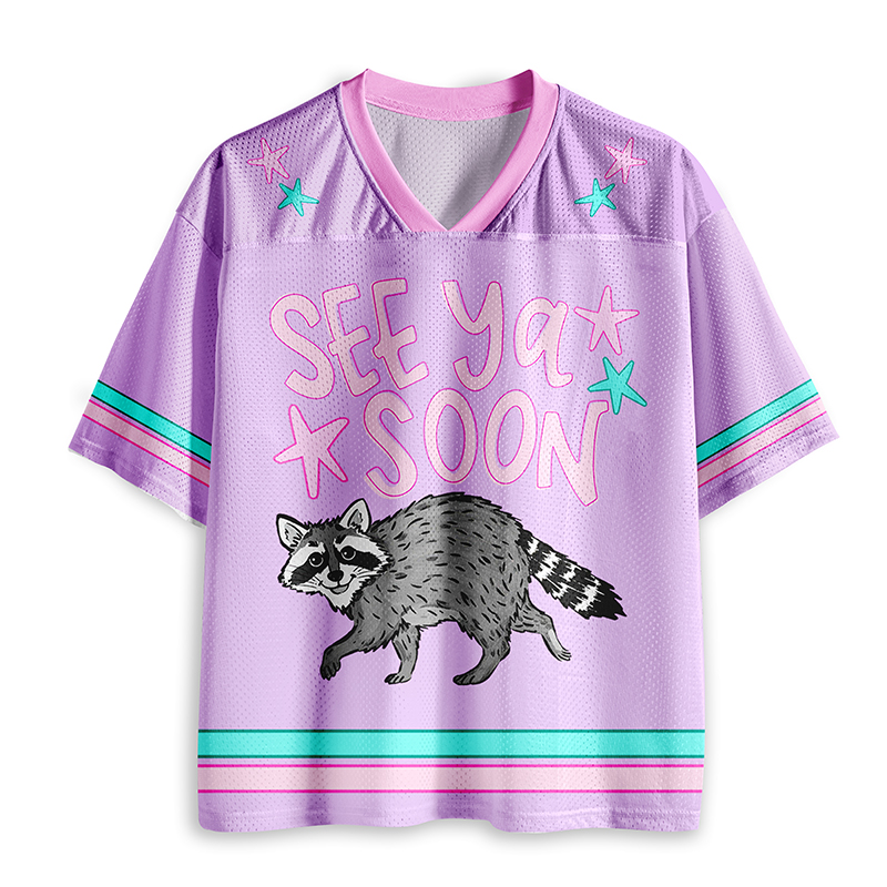 See Ya Soon Raccoon Teacher Mesh Jersey