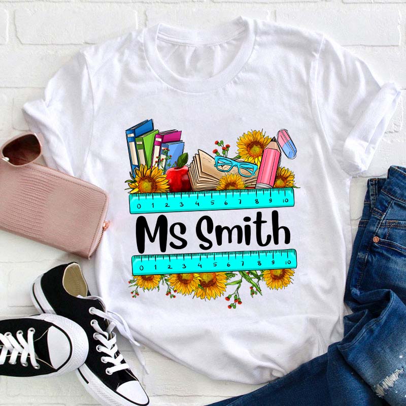 Personalized Name Happy Teaching Teacher T-Shirt