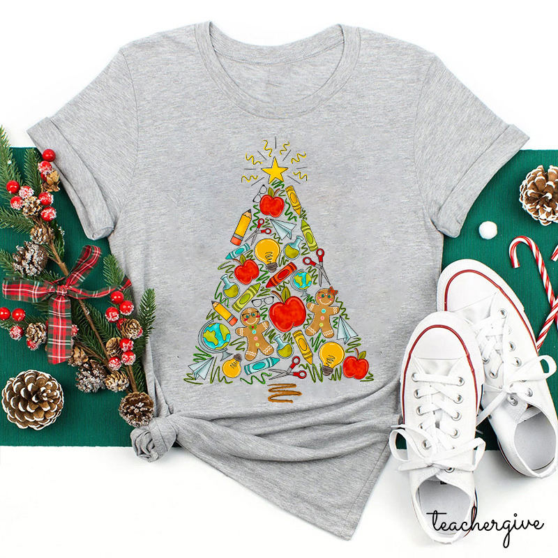 School Christmas Trees Teacher T-Shirt