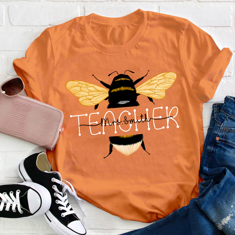 Personalized Name Bee Kind Teacher T-Shirt