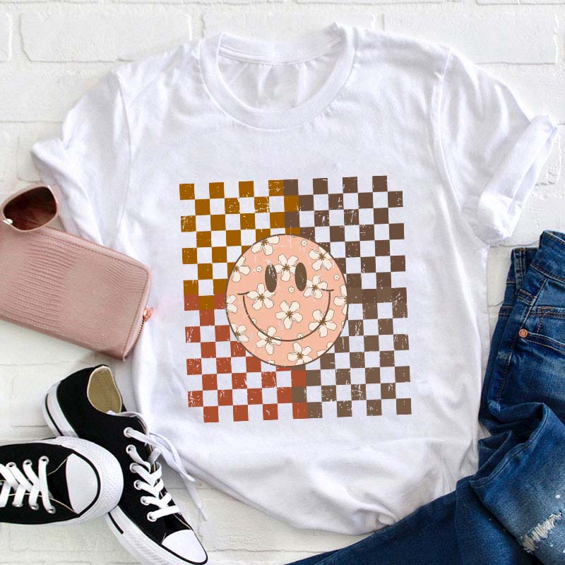 Vintage Smiling Flower Teacher T-Shirt