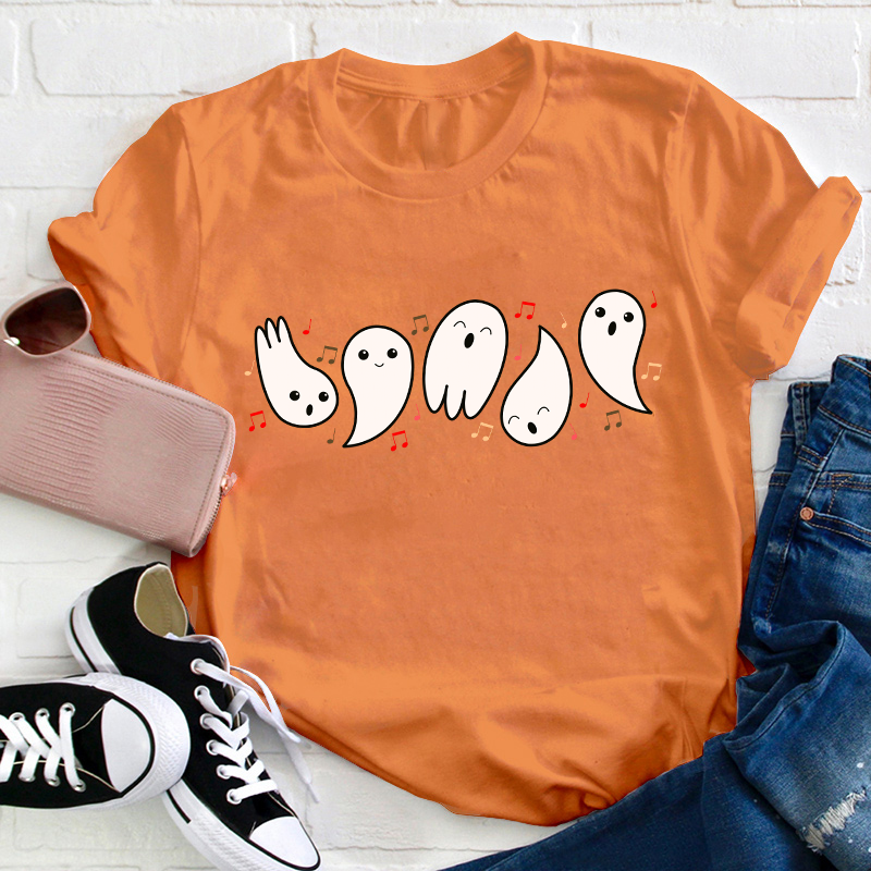 Halloween Ghosts love to sing Teacher T-Shirt