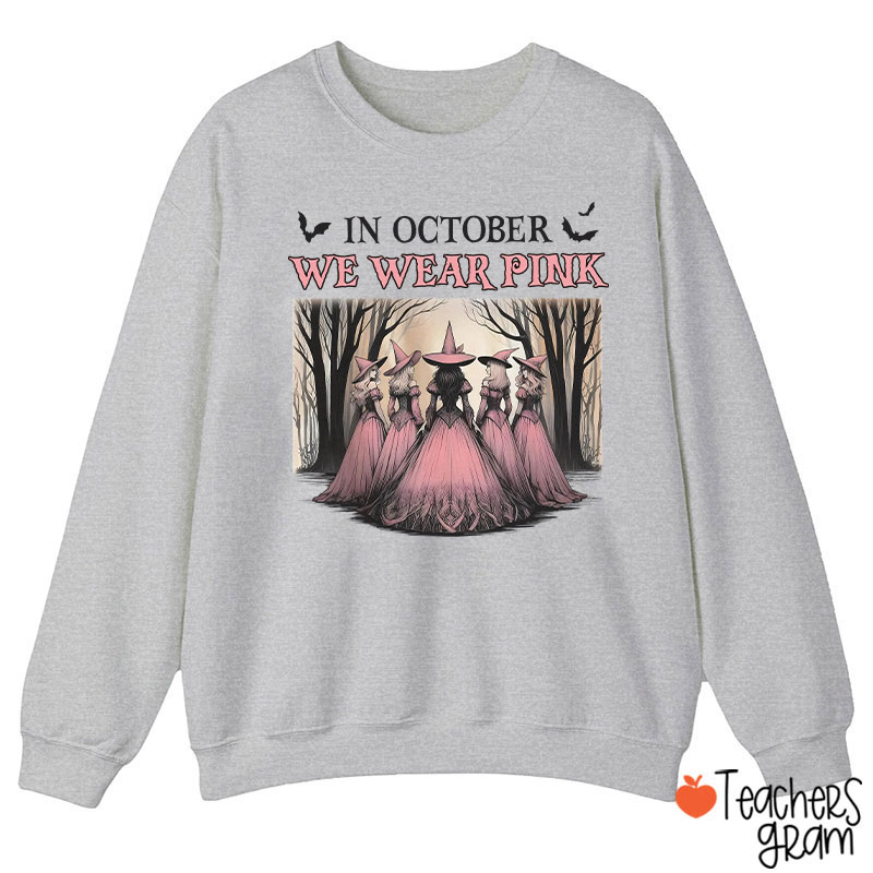 October Pink Witches Teacher Sweatshirt