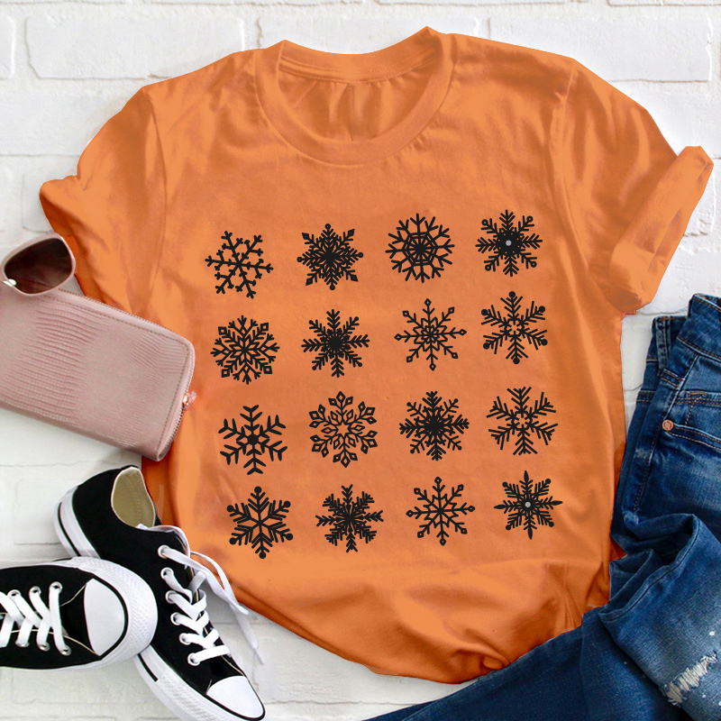 Various Snowflakes Teacher T-Shirt