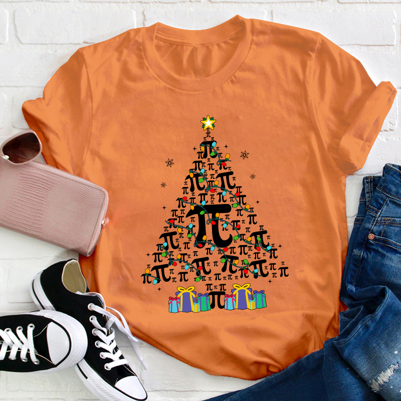 Christmas Pi Tree Teacher T-Shirt