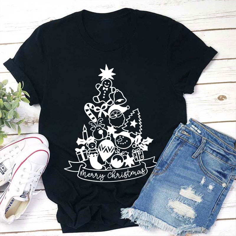 Cute Christmas Tree Teacher T-Shirt